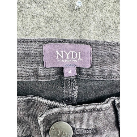 NYDJ Ami Skinny Jeans Women Size 4 Gray Studded Stretch Lift Tuck Slim Fit Denim - Picture 4 of 11